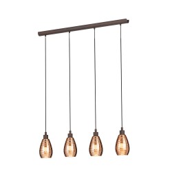 Suspension acier-marron L1130 H1100 E27 SIRACUSA4X60W