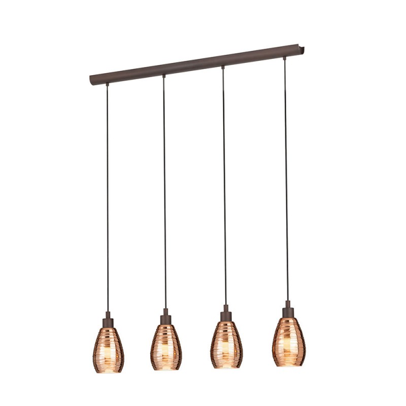 Suspension acier-marron L1130 H1100 E27 SIRACUSA4X60W