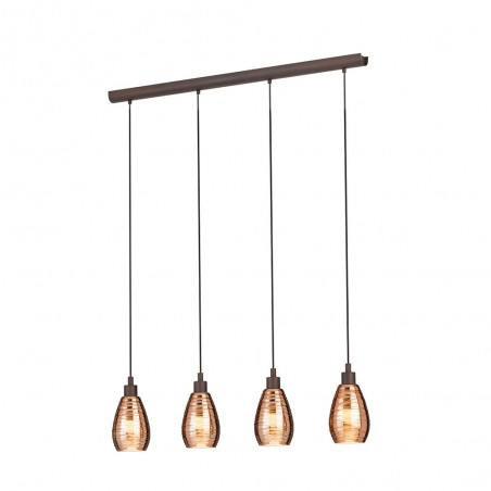 Suspension acier-marron L1130 H1100 E27 SIRACUSA4X60W