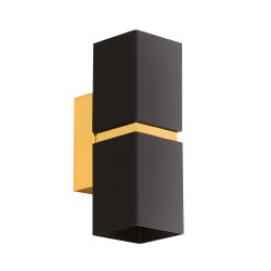 Applique acier noir /or PASSA  2xGU10 3