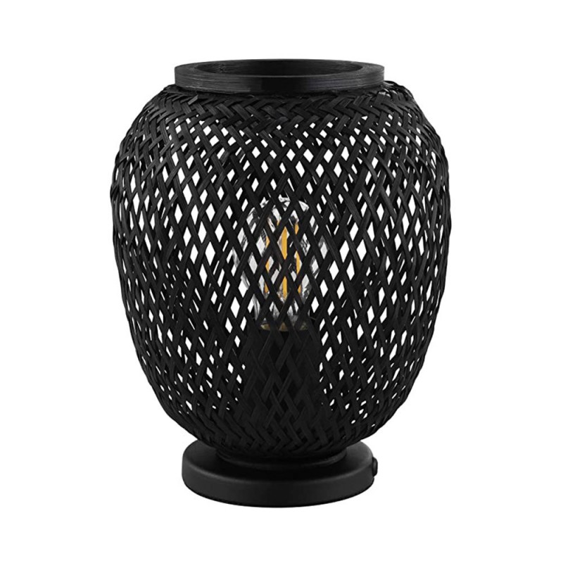 Lampe de table acier bois noir DEMBLEBYE27 40W max H250 D115