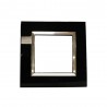 Plaque Bella 43 carré noire +cadre chrome 2 MOD