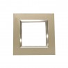 Plaque Bella 43 carré champagne +cadre chrome 2 MOD