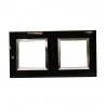 Plaque Bella 43 carré noire +cadre chrome 2+2 MOD