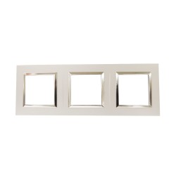 Plaque Bella 43 carré blanc +cadre chrome 2+2+2 MOD