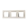 Plaque Bella 43 carré blanc +cadre chrome 2+2+2 MOD
