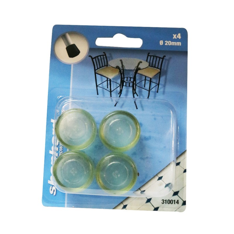 Embouts x4 D20 couvrant transparent caoutchouc