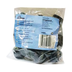 Embouts D25 couvrant x16 noir caoutchouc b