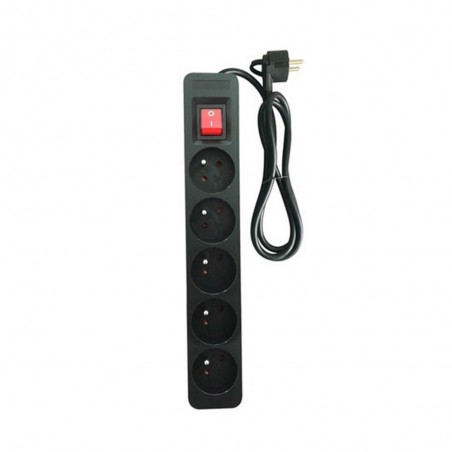 Bloc 5prises interrupteur 1.5m noir