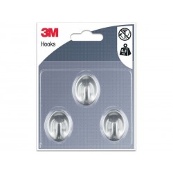 Lot de 3 crochets adhésif 3M argent 0.3 kg