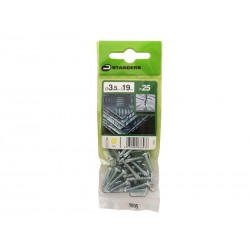 Lot de 25 Vis autoperceuse Acier Tête Fraisée Phillips Standers X L.19 Mm