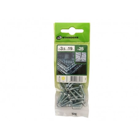 Lot de 25 Vis autoperceuse Acier Tête Fraisée Phillips Standers X L.19 Mm
