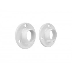 Lot de 2 support de barre de penderie D18 mm rond blanc 45 m