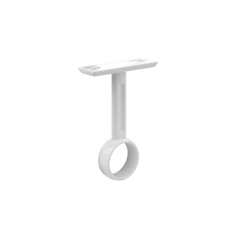 Lot de 1 support de barre de penderie D18 mm rond blanc 45 m