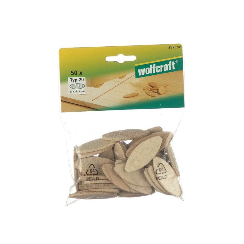 Lot de 50 Chevilles Type Lamello NÂ°20 Wolfcraft