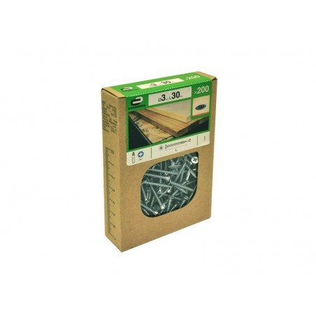 Lot de 200 Vis Acier Tête Fraisée Standers Diam.3 Mm X L.30 Mm