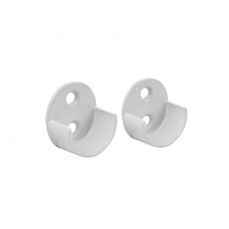 Lot de 2 support de barre de penderie D25 mm rond blanc 30 m