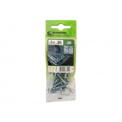 Lot de 20 Vis autoperceuse Acier Tête Fraisée Phillips Standers X L.25 Mm