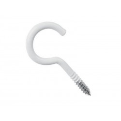 Lot de 20 Crochets à Visser Acier Epoxy Blanc Diam.2.5 X L.10 Mm Standers