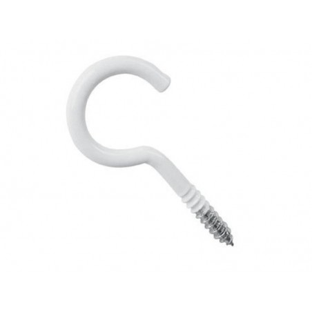 Lot de 20 Crochets à Visser Acier Epoxy Blanc Diam.2.5 X L.10 Mm Standers