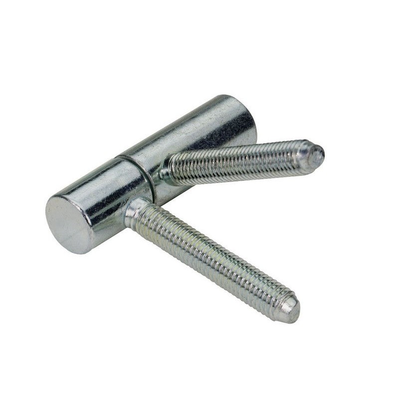 Lot de 2 fiches à visser en acier zingué H.55 X L.15 Mm