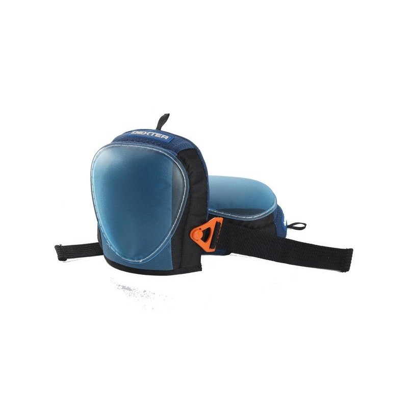Paire de genouillères de protection en textile et coque Pvc bleu et noir