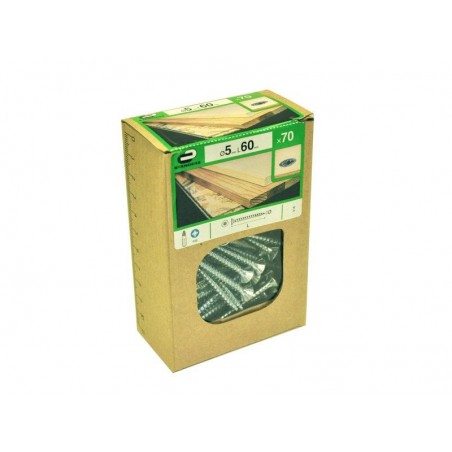 Lot de 70 Vis Acier Tête Fraisée Standers Diam.5 Mm X L.60 Mm