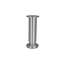 Pied de meuble cylindrique réglable en aluminium brossé gris