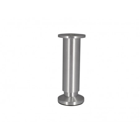 Pied de meuble cylindrique réglable en aluminium brossé gris