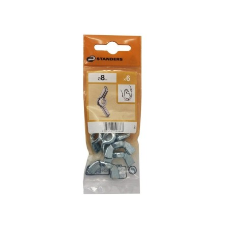 Lot de 6 Écrous Oreilles Acier Diam.8 Mm Standers