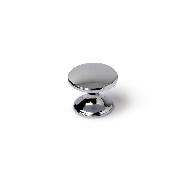 Lot de 4 Boutons De Meuble Rond Zamak Chromé H.27 X L.33 X P.33 Mm