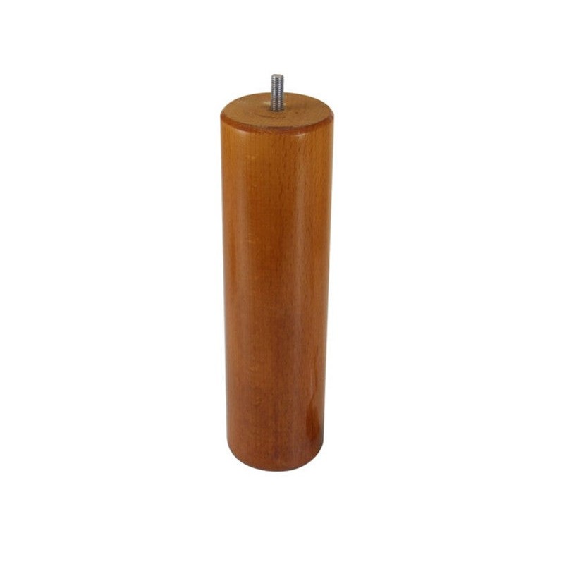 Pied Lit - Sommier Cylindrique Fixe HÃªtre Teinté Marron