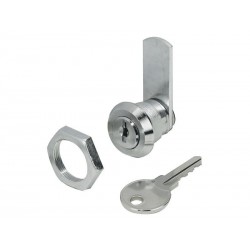 Serrure de meuble acier à encastrer de 10 à 30 Mm réversible