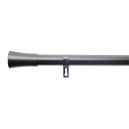 Kit de tringle à Rideau Pommeau Diam. 25-28 Mm Acier Mat 120-210 Cm