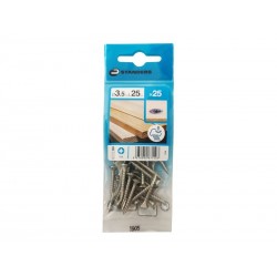 Lot de 25 Vis Inox Tête Fraisée Standers Diam.3.5 Mm X L.25 Mm