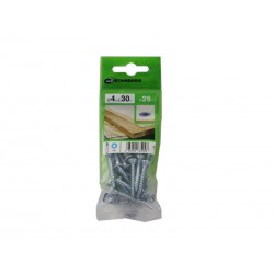 Lot de 25 Vis Acier Tête Fraisée Standers Diam.4 Mm X L.30 Mm