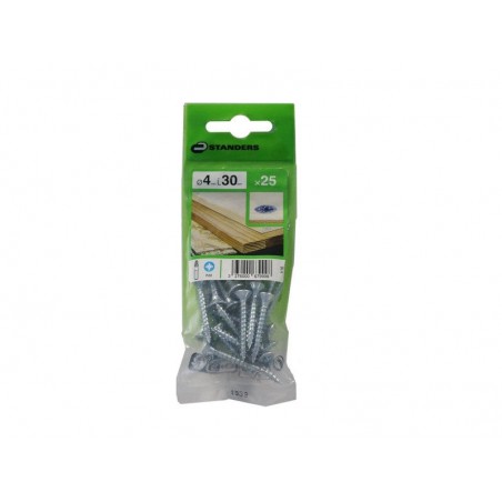 Lot de 25 Vis Acier Tête Fraisée Standers Diam.4 Mm X L.30 Mm