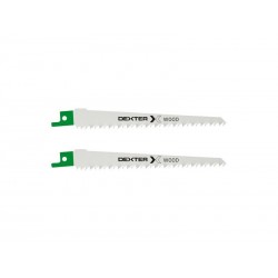 Lot de 2 Lames Bois Coupe Droite 6-100 Mm Dexter Pour Scie Sabre
