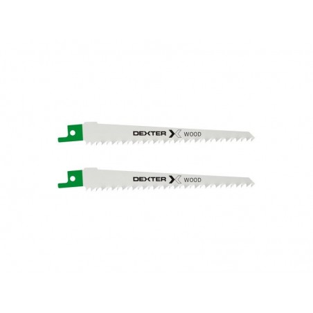 Lot de 2 Lames Bois Coupe Droite 6-100 Mm Dexter Pour Scie Sabre