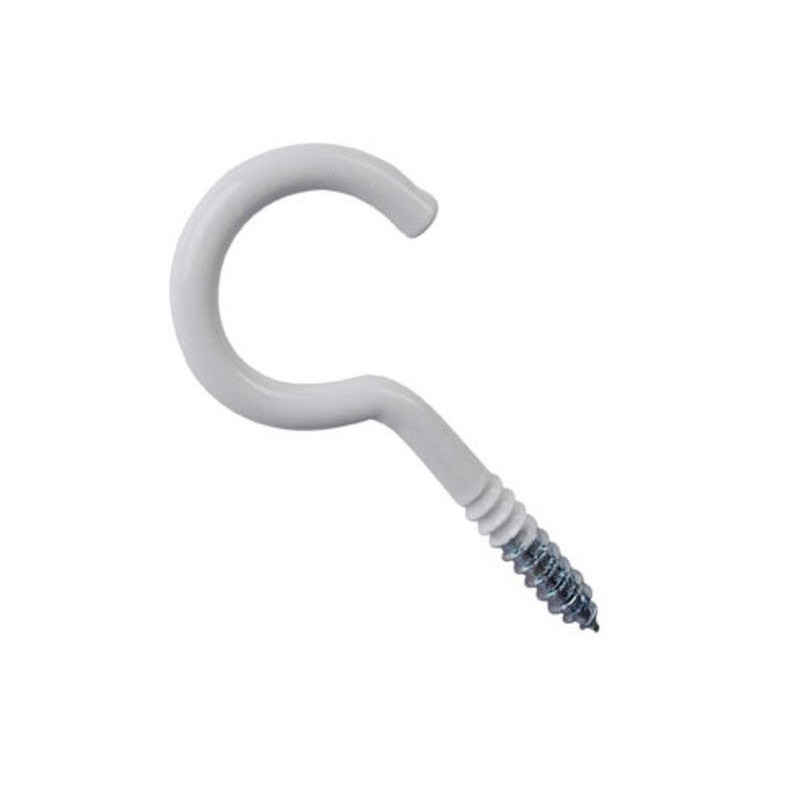 Lot de 6 Crochets à Visser Acier Epoxy Blanc Diam.4 X L.30 Mm Standers