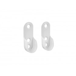 Lot de 2 support de barre de penderie D30 x 15 mm ovale blanc 18.28 m