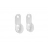 Lot de 2 support de barre de penderie D30 x 15 mm ovale blanc 18.28 m