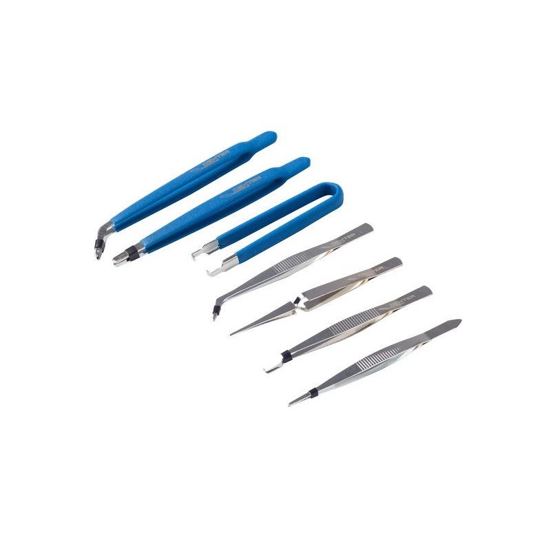 Lot de 7 Pinces Brucelles Sans Protection électrique Dexter 856529