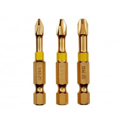 Lot de 3 embouts de vissage torsion ph1Ph2Ph3 50Mm dexter pro