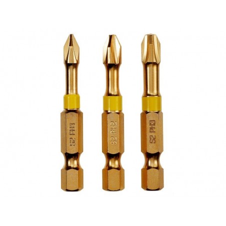 Lot de 3 embouts de vissage torsion ph1Ph2Ph3 50Mm dexter pro