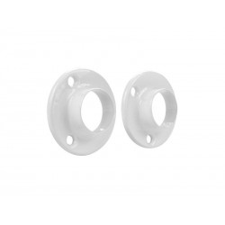 Lot de 2 support de barre de penderie D25 mm rond blanc 54.4 m