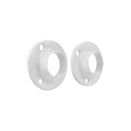 Lot de 2 support de barre de penderie D25 mm rond blanc 54.4 m