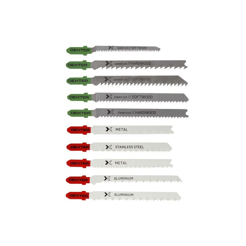 Lot de 10 lames pour bois et métaux coupe droite 0.5-50 Mm