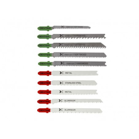 Lot de 10 lames pour bois et métaux coupe droite 0.5-50 Mm