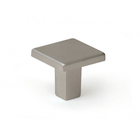 Bouton De Meuble Carré Argent Zamak H.28 X L.30 X P.30 Mm